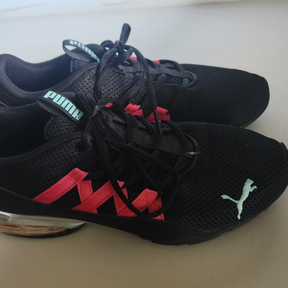 Puma Black and Pink Sneakers Women's Size 9